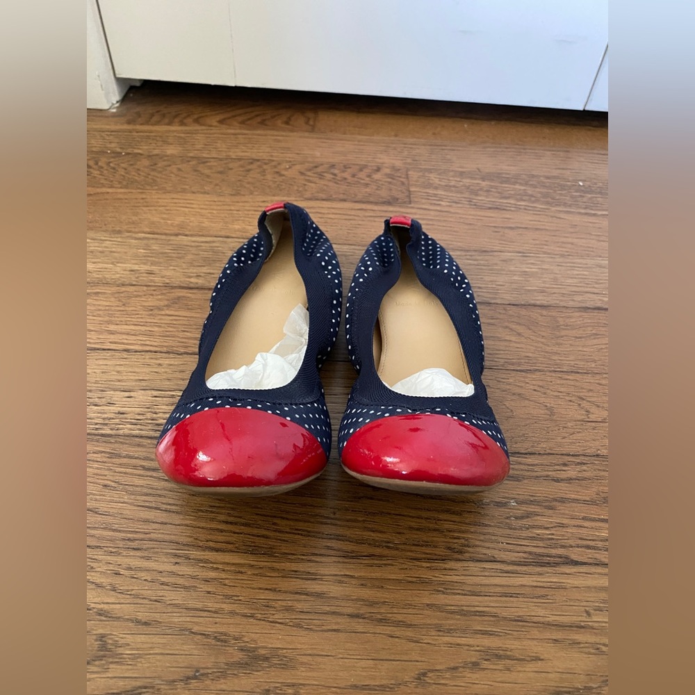 J. Crew Women’s Navy Polka Dotted Flats in Size 7